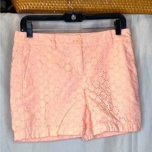 Anne Taylor Loft Peach Colored Eyelet Cotton Shorts Size 2